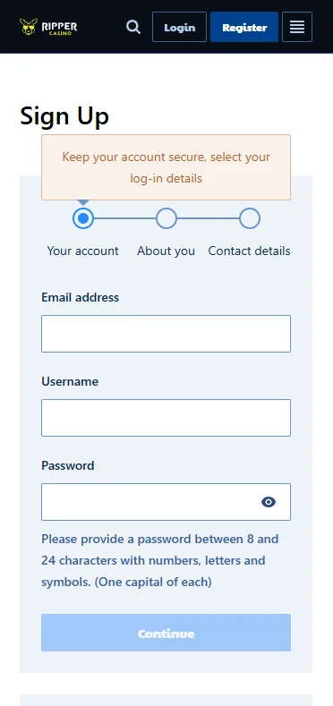 How to Register at Ripper Casino